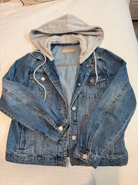 BLANKNYC Denim Jacket with Gray Hoodie Insert